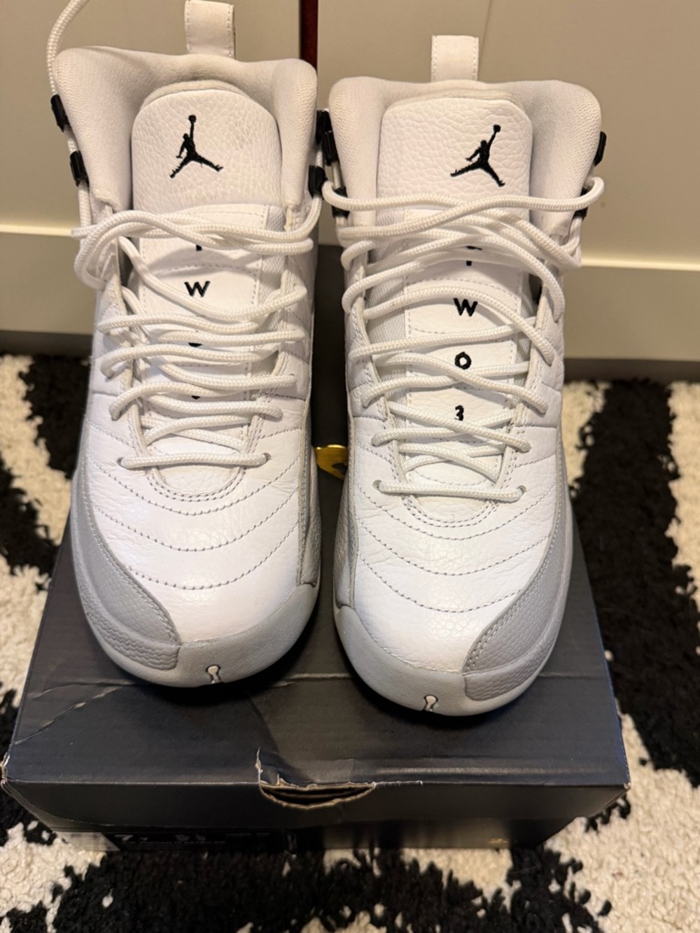 Jordan White and Gray Retro Basketball Sneakers
